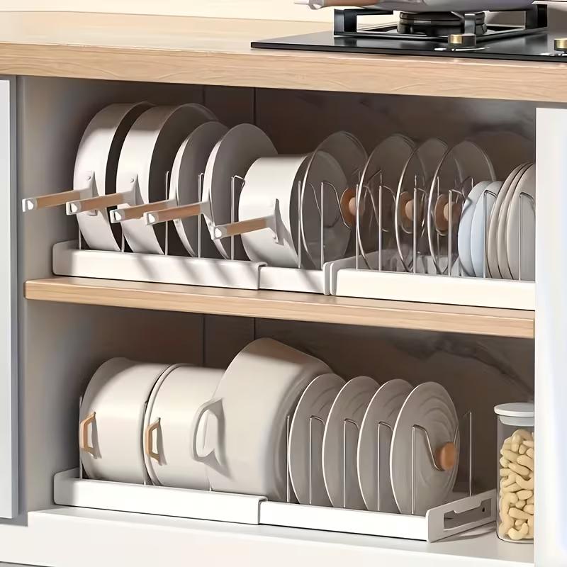 Kitchen Cabinet Baking Organizer - Регулируемый органайзер для кастрюль и сковородок
