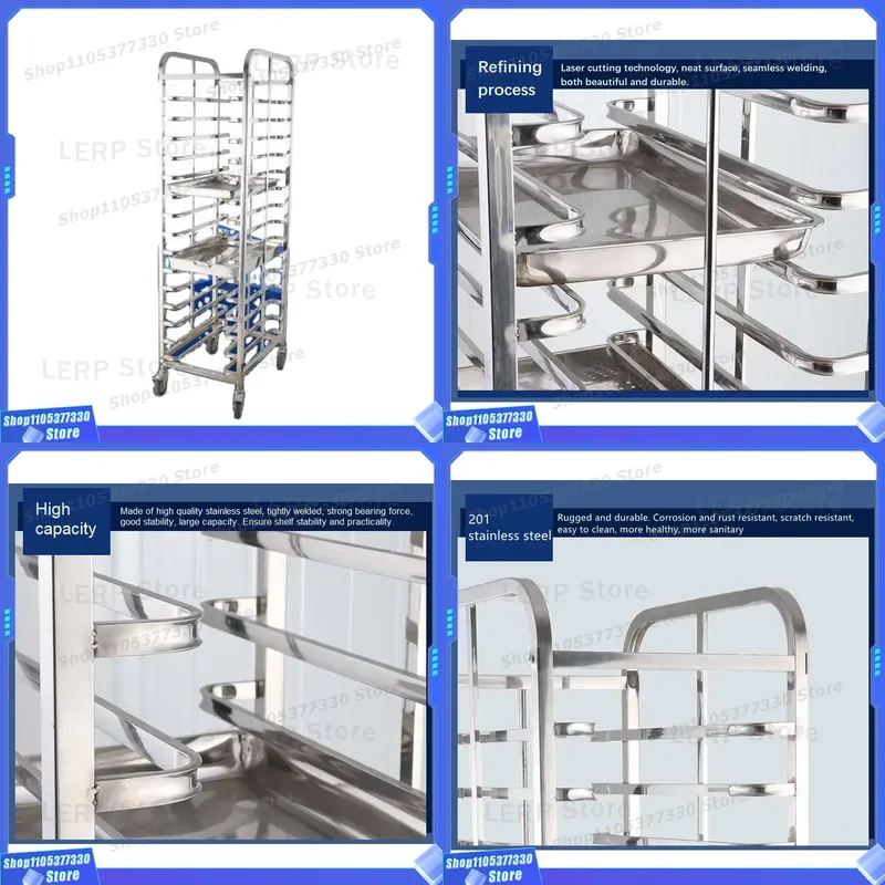 Kitchen Baking Trolley - 15-ярусная тележка-стеллаж из нержавеющей стали для