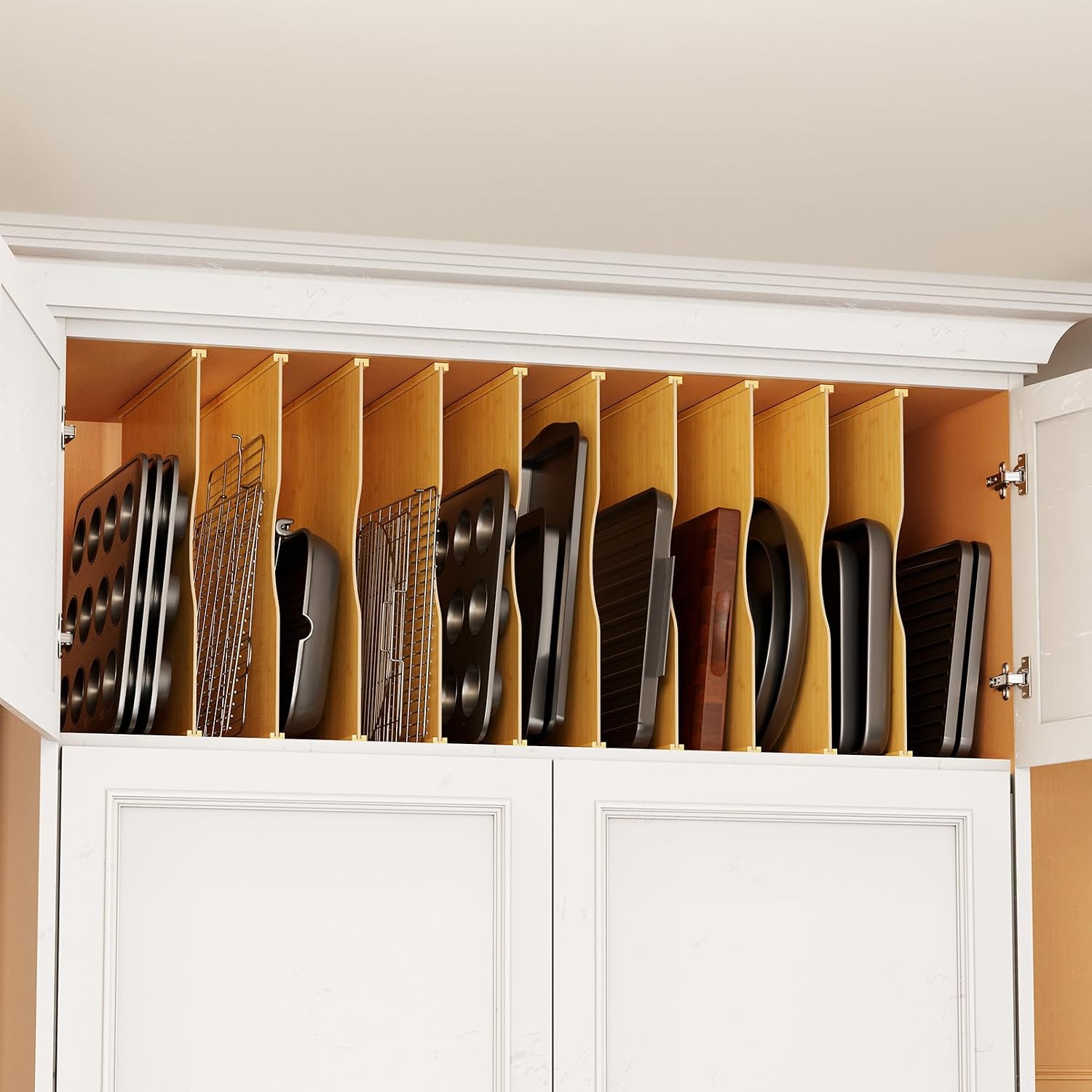 Kitchen Cabinet Baking Organizer - Набор из 10 бамбуковых разделителей для