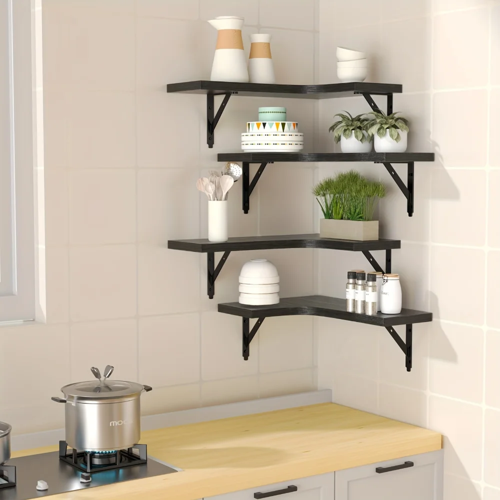 Настенные угловые полки из нат – обзор и цена Kitchen Queen