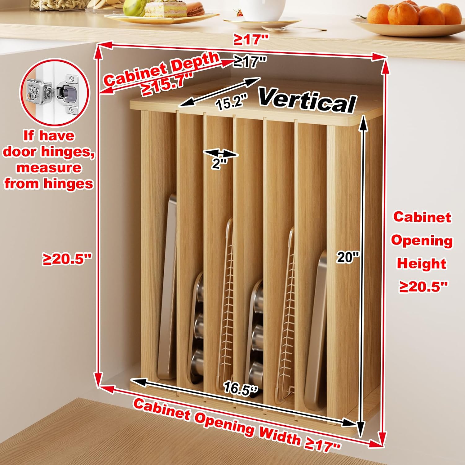 Деревянный органайзер-разделит – обзор и цена Kitchen Cabinet Baking Organizer