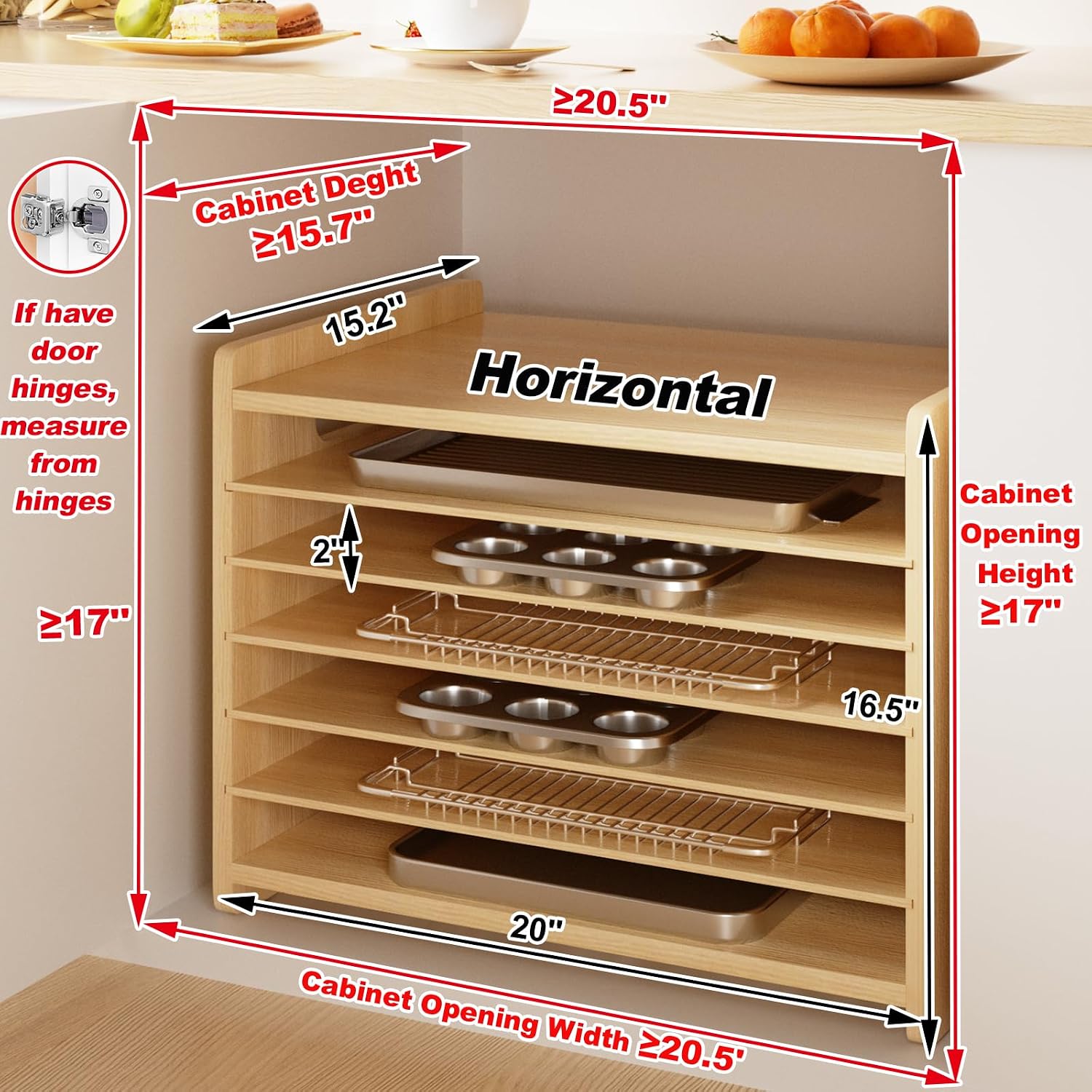 Деревянный органайзер-разделит – обзор и цена Kitchen Cabinet Baking Organizer