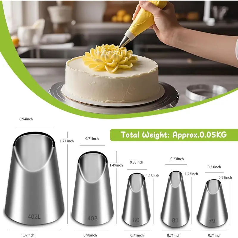 Набор из 5 насадок для кондите – обзор и цена Kitchen Baking Decor