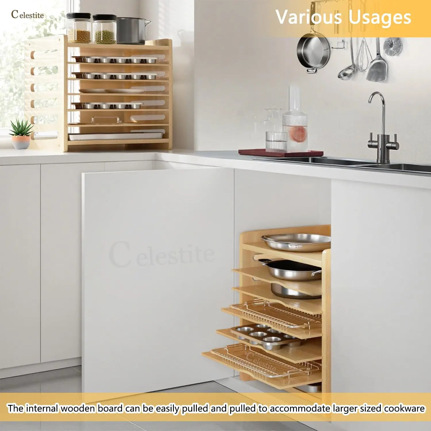 Деревянные разделители для шка – обзор и цена Kitchen Cabinet Baking Organizer
