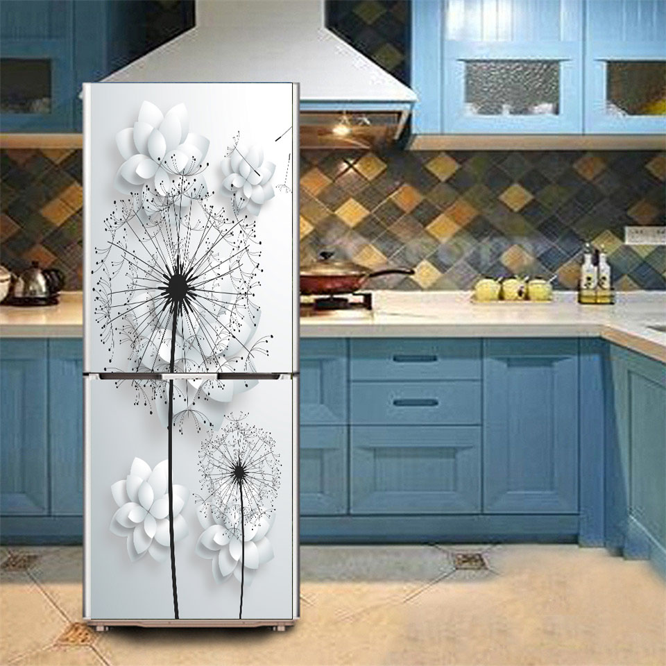 3d наклейка на холодильник, во – обзор и цена Kitchen Baking Cabinet