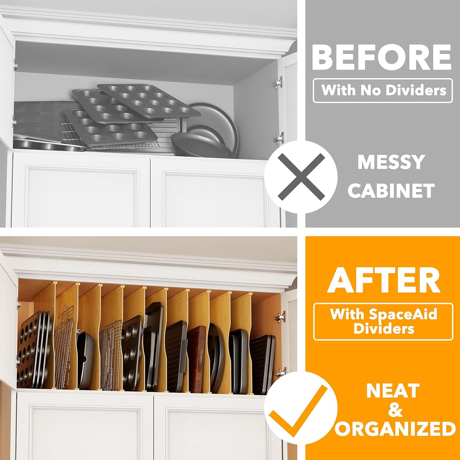 Набор из 10 бамбуковых раздели – обзор и цена Kitchen Cabinet Baking Organizer